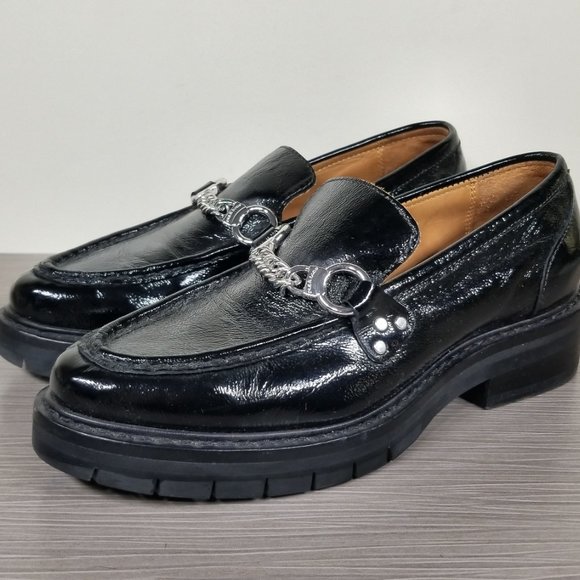rag & bone 'Curtis' Loafer Black Patent Textured Leather, Womens Size 7 US / 37 - Picture 3 of 12